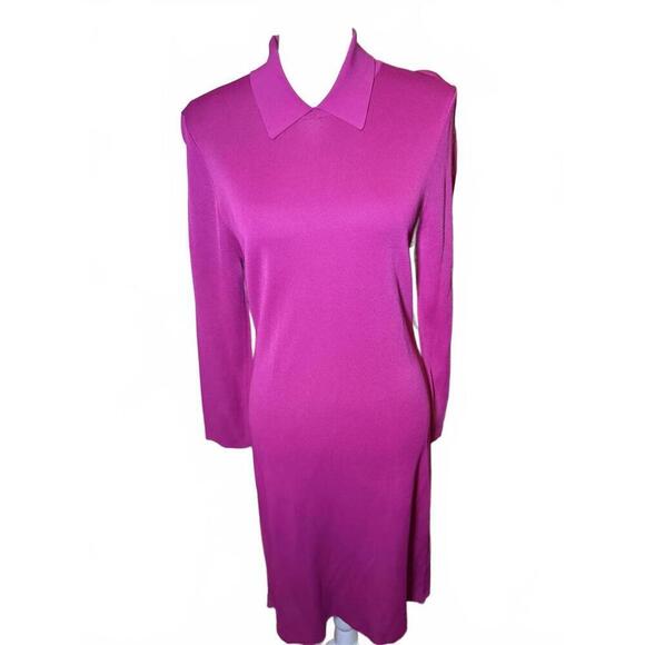 Trina Turk Dresses & Skirts - Trina Turk Long Sleeve Collared Dress in Magenta (0623)